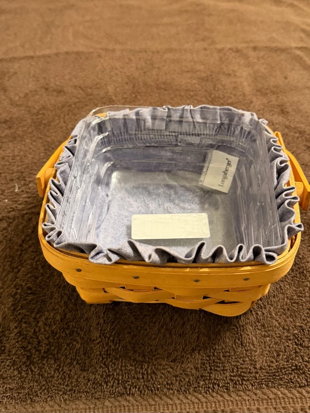 Longaberger 1999 Small Berry Basket Liner & Protector Handwoven USA
